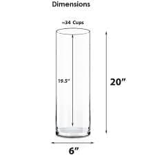 Vase cylinder 20 tall 6 open